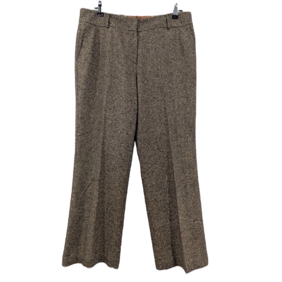 TALBOTS Vintage Wool/Silk Blend Trousers in Brown Tweed Size 10 — GORGEOUS!!! - Picture 3 of 10